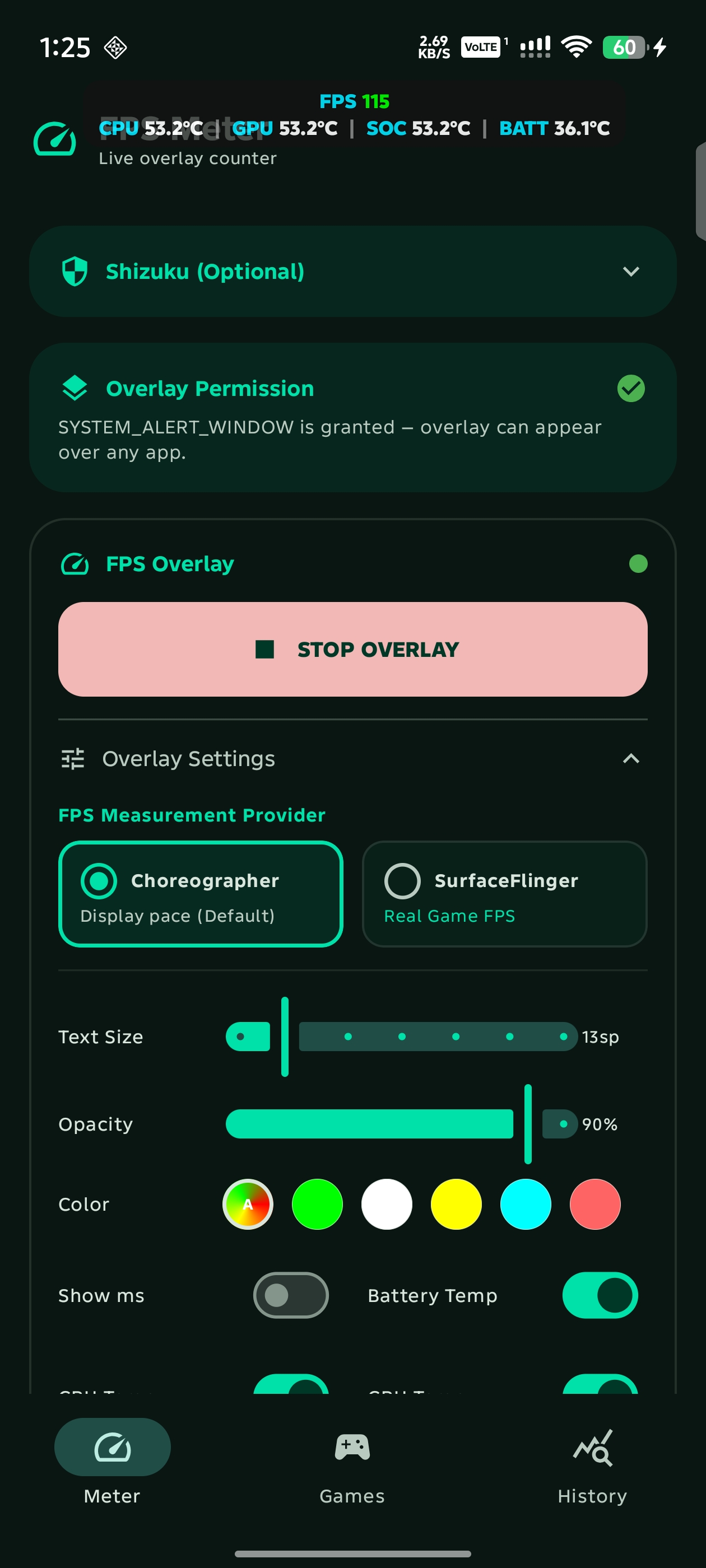 FPS Meter Main Settings