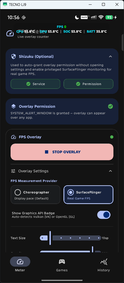SurfaceFlinger & Shizuku Settings