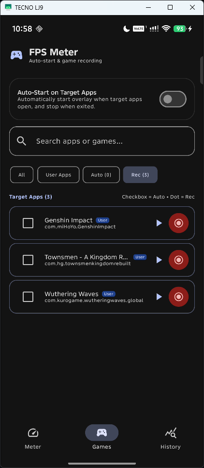 Games Management & Auto-Recording