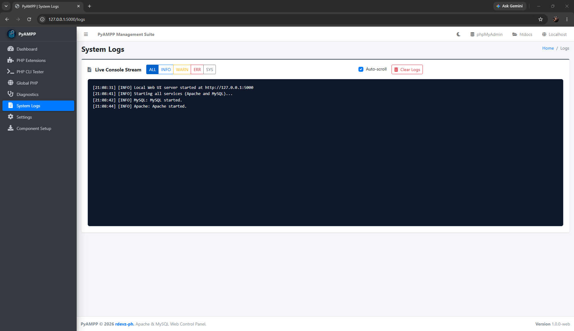 PyAMPP Real-Time System Logs